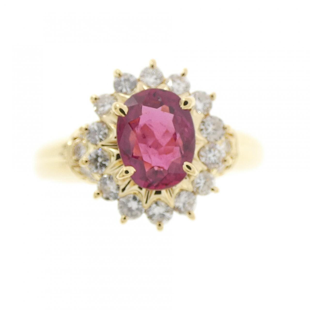 K18YG ルビー リング 1.01CT