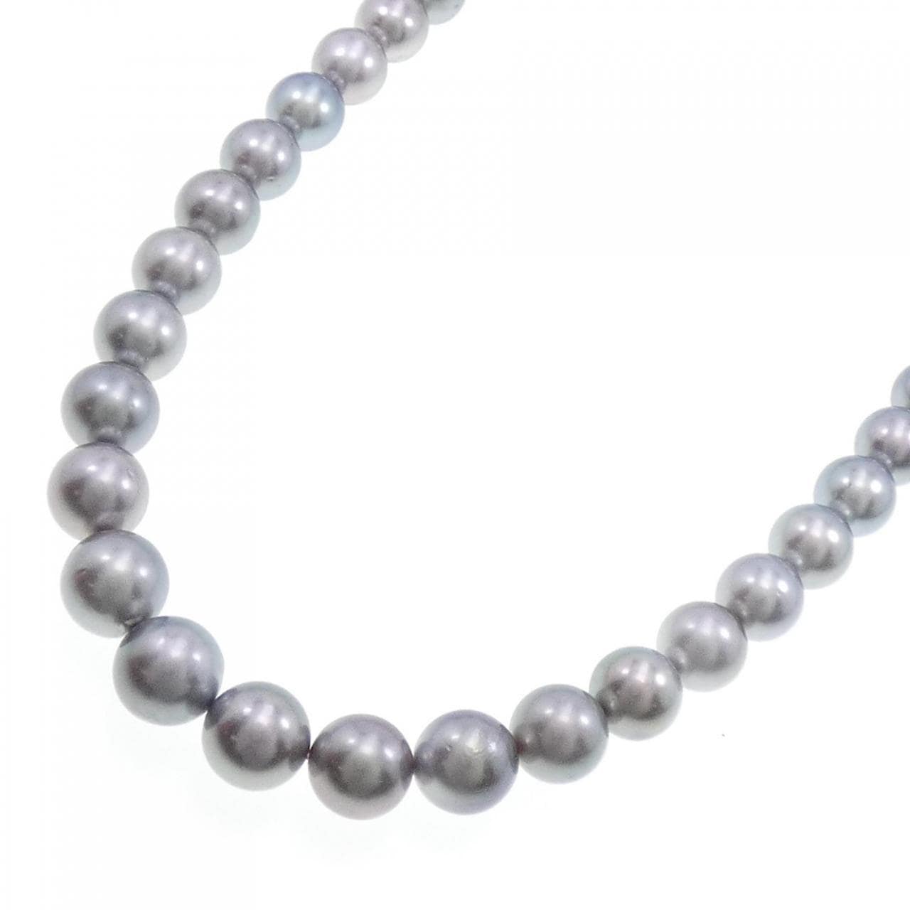 银扣黒蝶珍珠项链 8-11.5 毫米