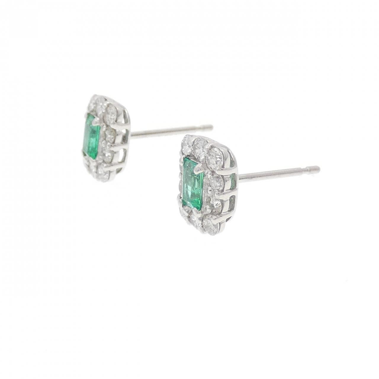 [新品] PT900 祖母绿耳环 0.20CT