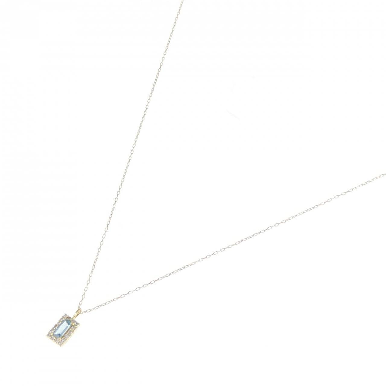 【新品】K18YG ブルートパーズ ネックレス 0.10CT