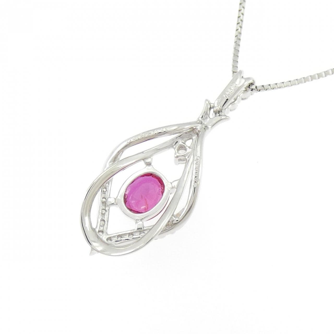 PT900/PT850 ルビー ネックレス 0.60CT