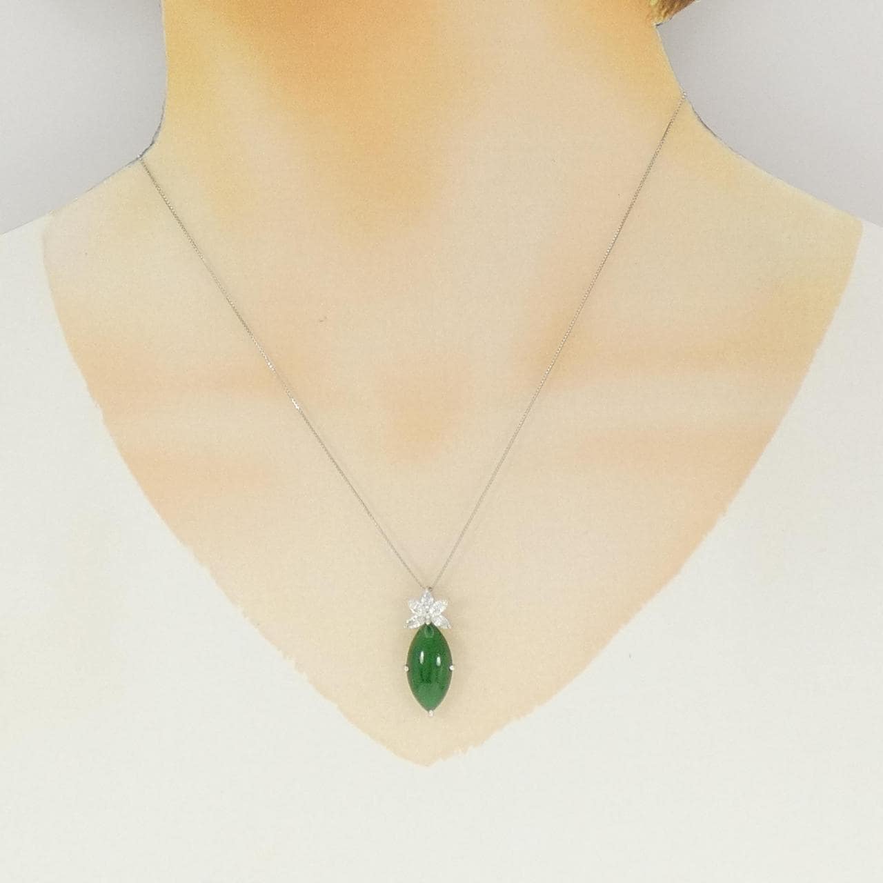 PT900/PT850 ヒスイ ネックレス 5.26CT