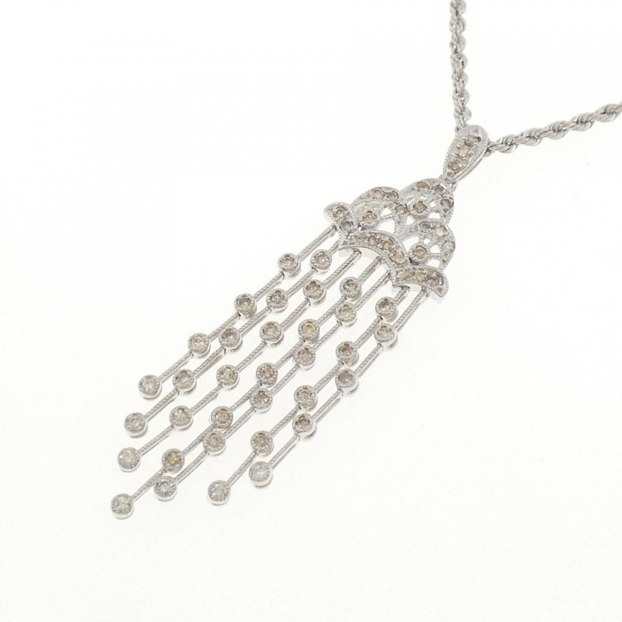 K18WG ダイヤモンド ネックレス 1.12CT