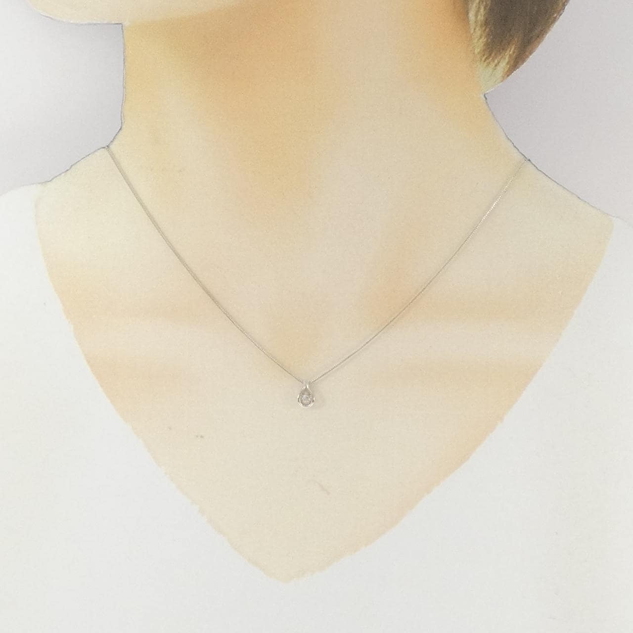 K18WG ダイヤモンド ネックレス 0.03CT