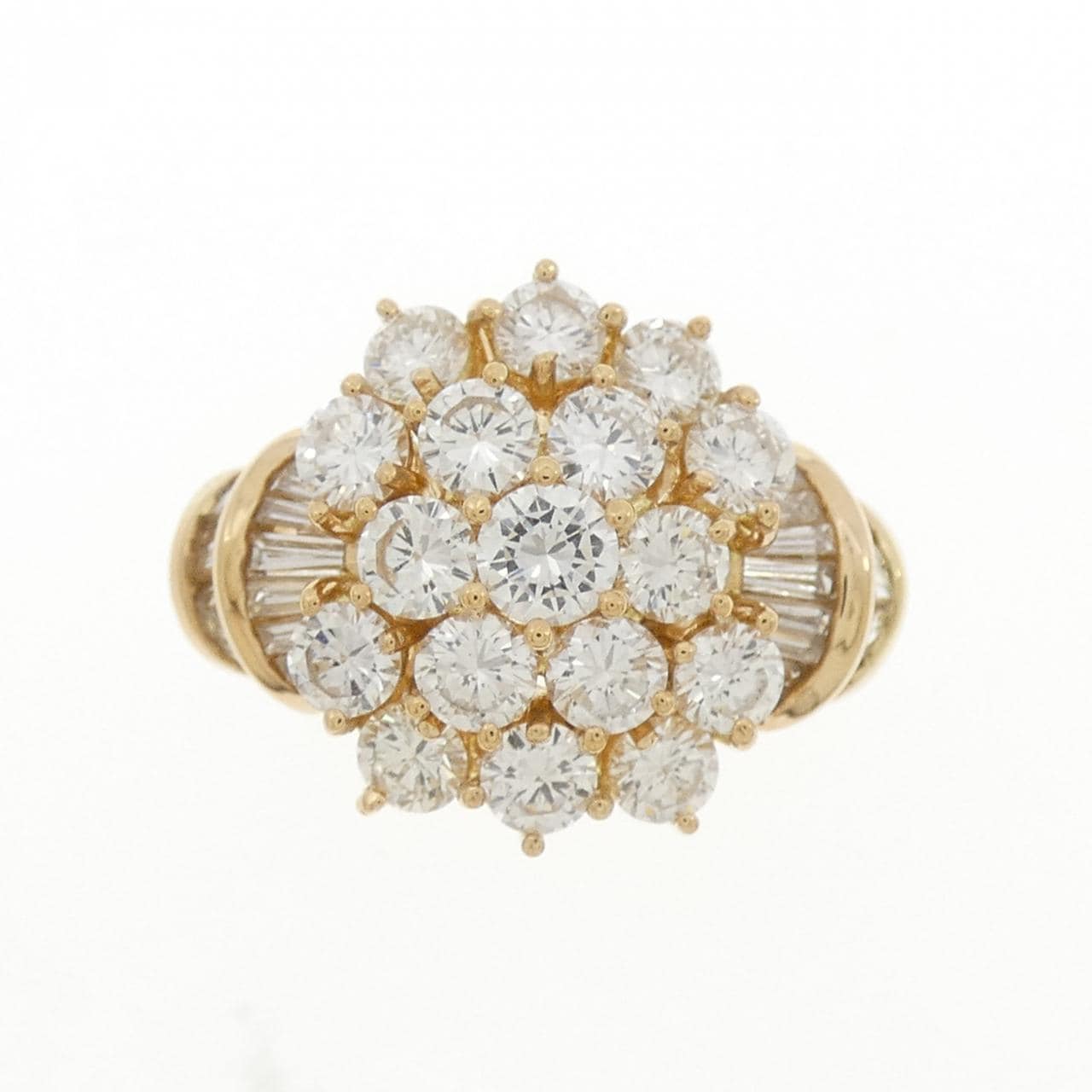 K18YG ダイヤモンド リング 2.44CT