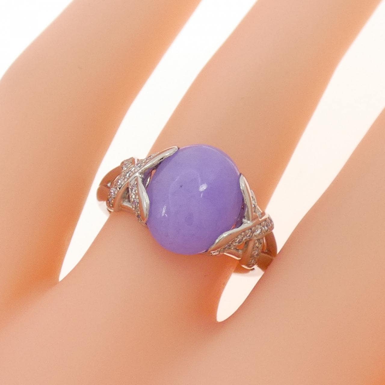 PT900 ラベンダーヒスイ リング 3.58CT