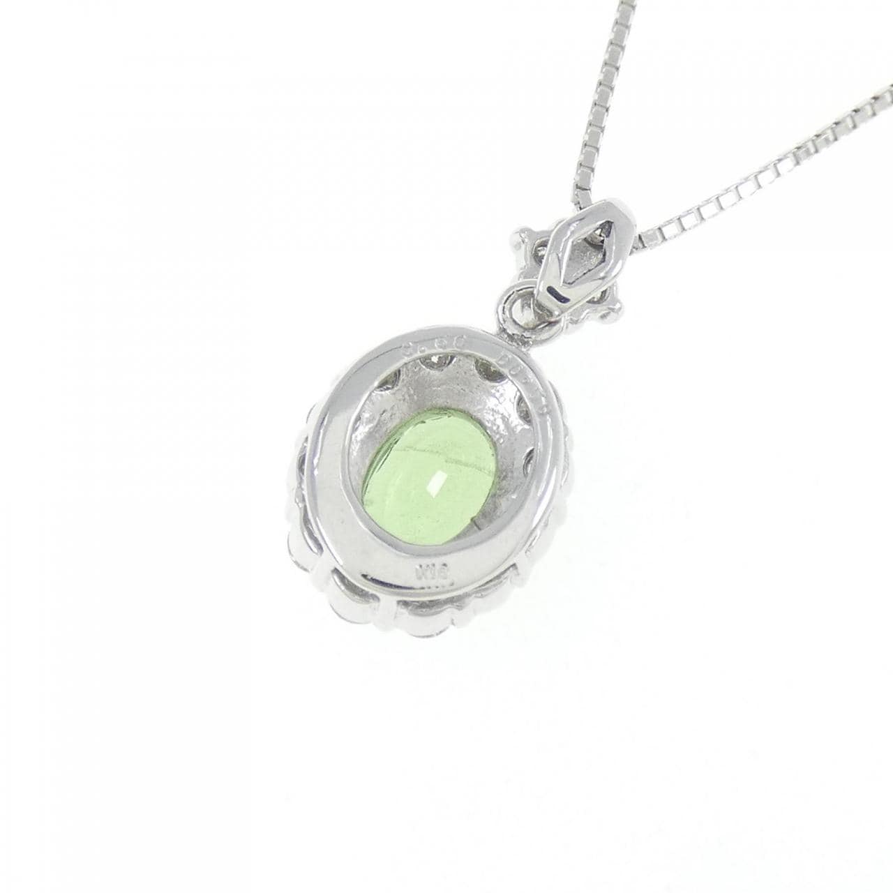 K18WG グリーンガーネット ネックレス 0.80CT