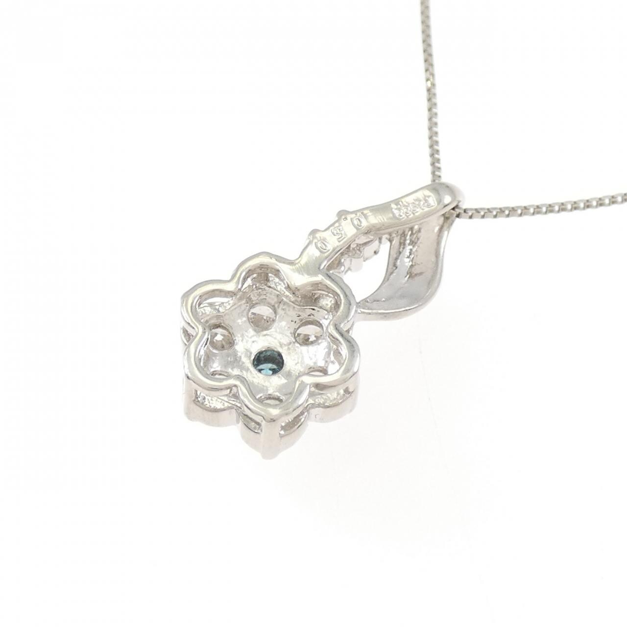 PT900/PT850 フラワー ダイヤモンド ネックレス 0.50CT