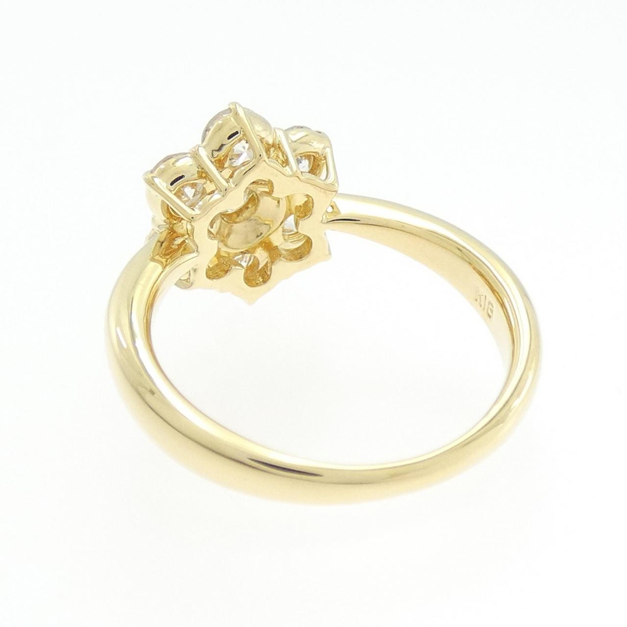 K18YG フラワー ダイヤモンド リング 1.05CT