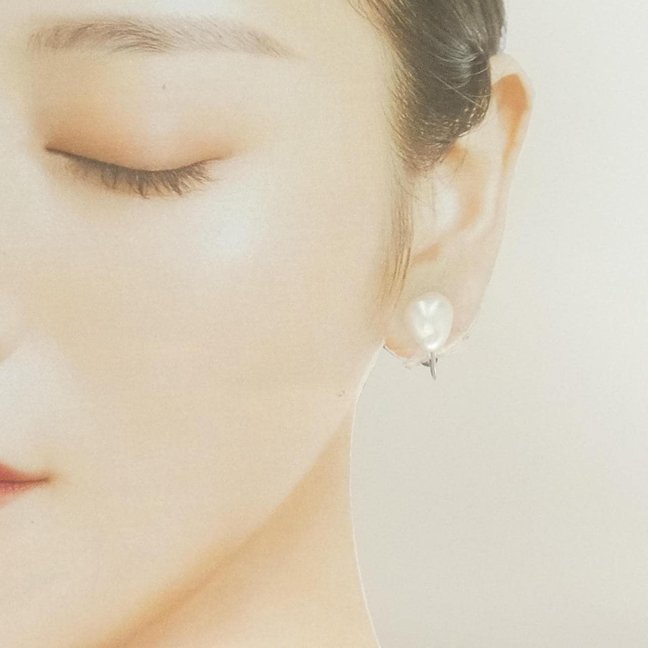 K14WG 白蝶パール イヤリング