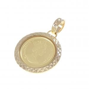 K18YG(枠) コイン ペンダント