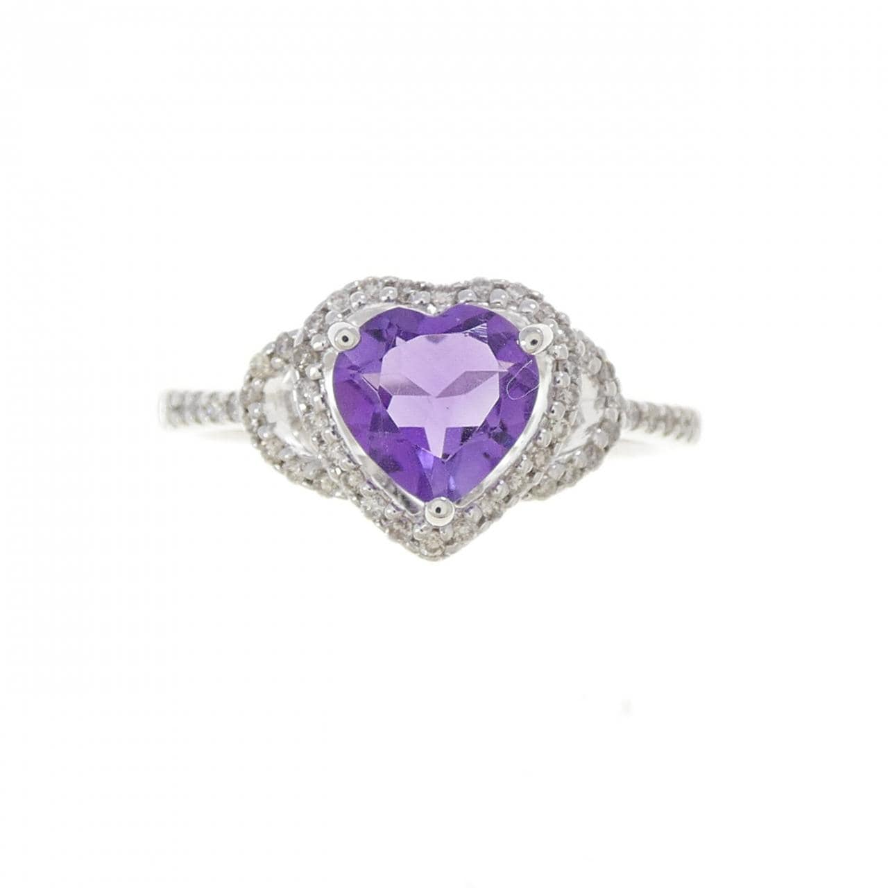 K10WG ハート アメジスト リング