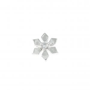 K18WG/K14WG ダイヤモンド ピアス 0.05CT 片耳