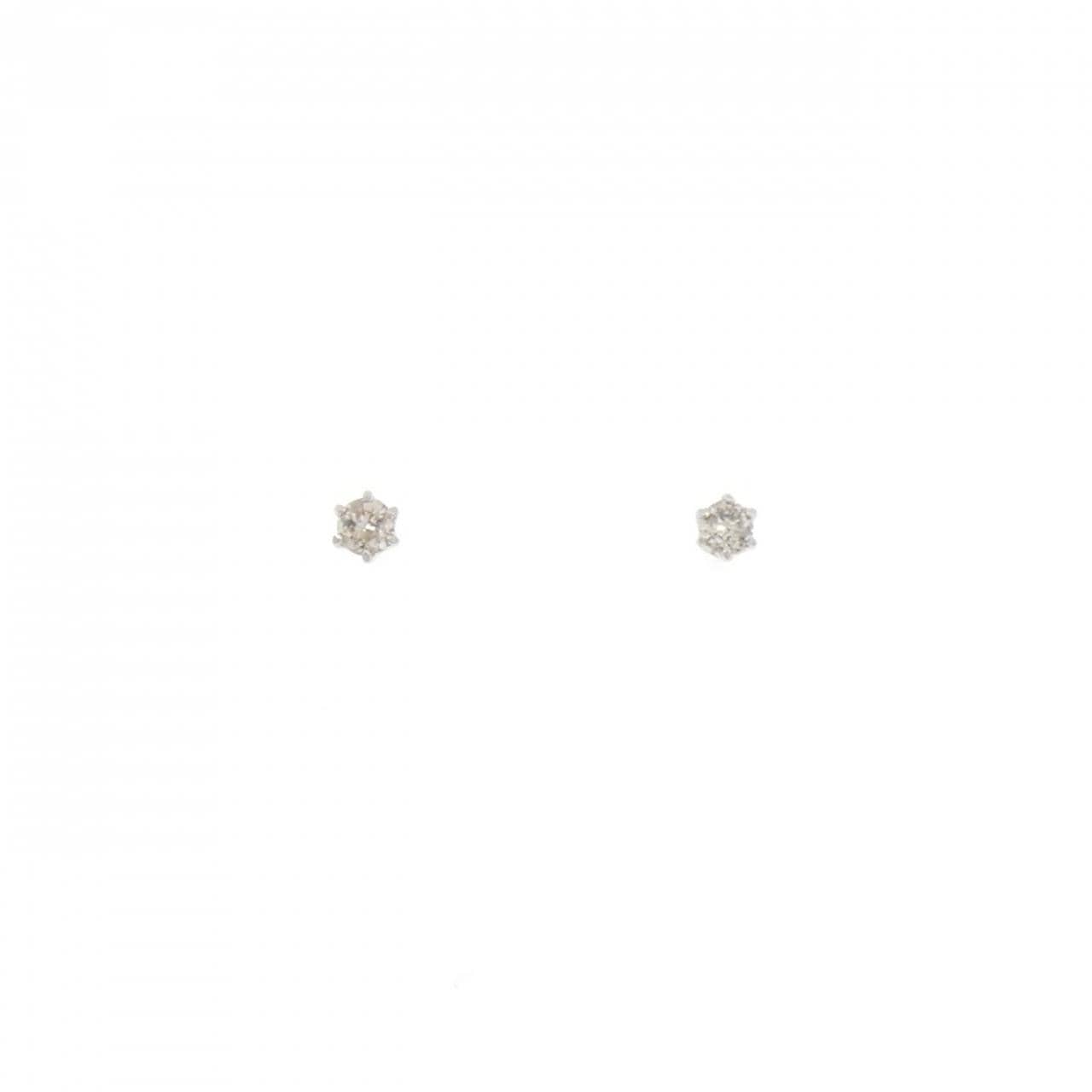 PT900 ソリティア ダイヤモンド ピアス 0.10CT