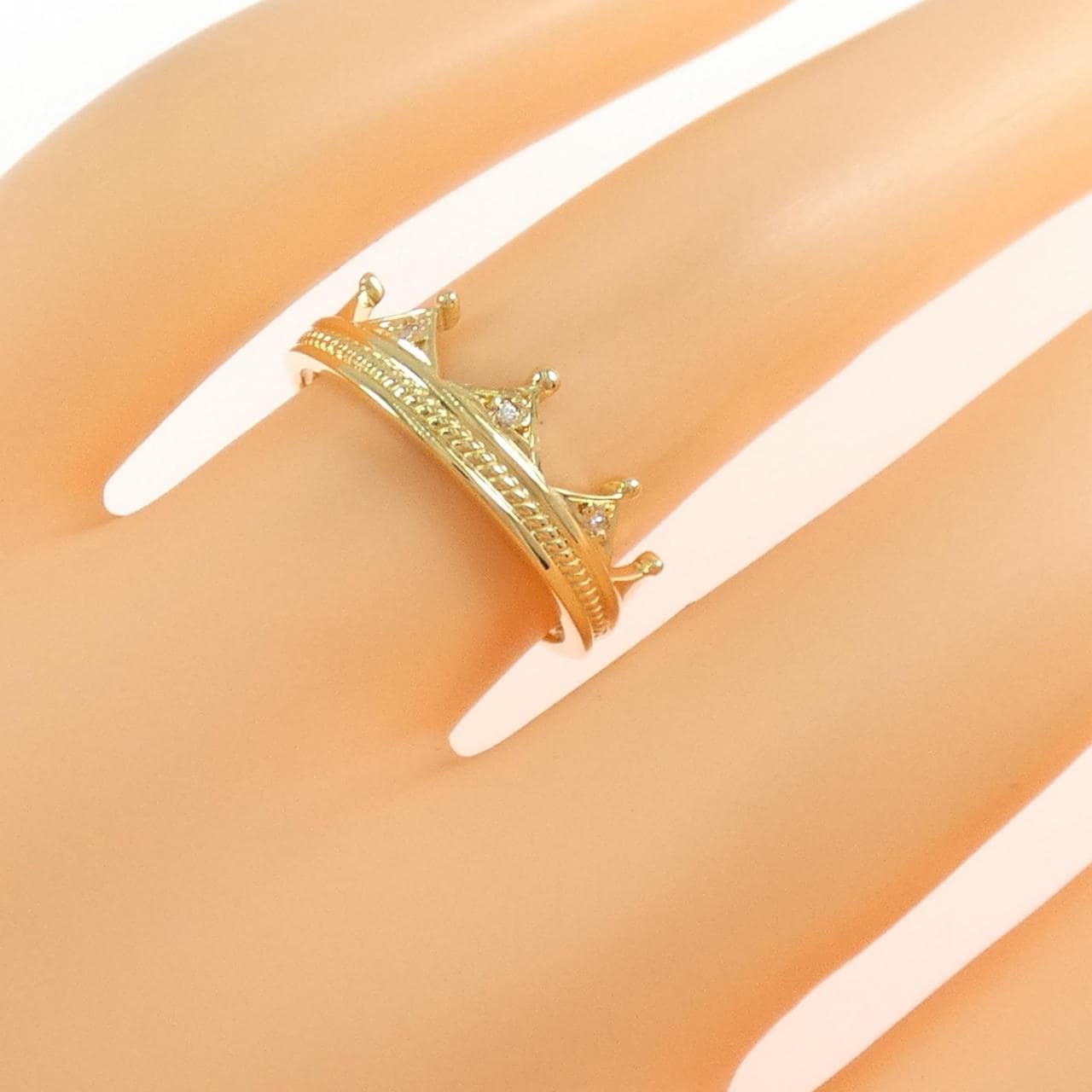 K18YG クラウン ダイヤモンド リング 0.02CT