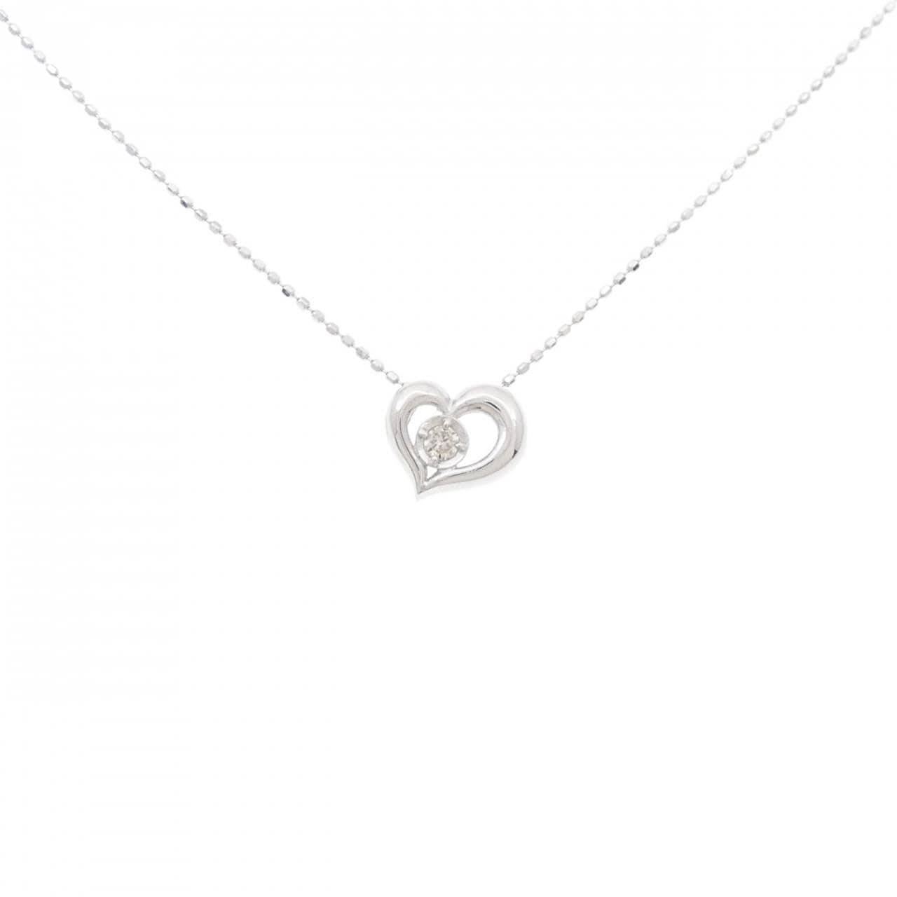 K18WG ハート ダイヤモンド ネックレス 0.05CT