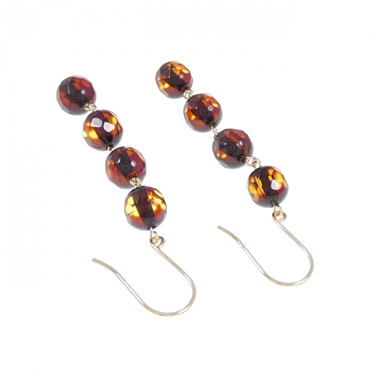 [新品] K18YG 琥珀耳环