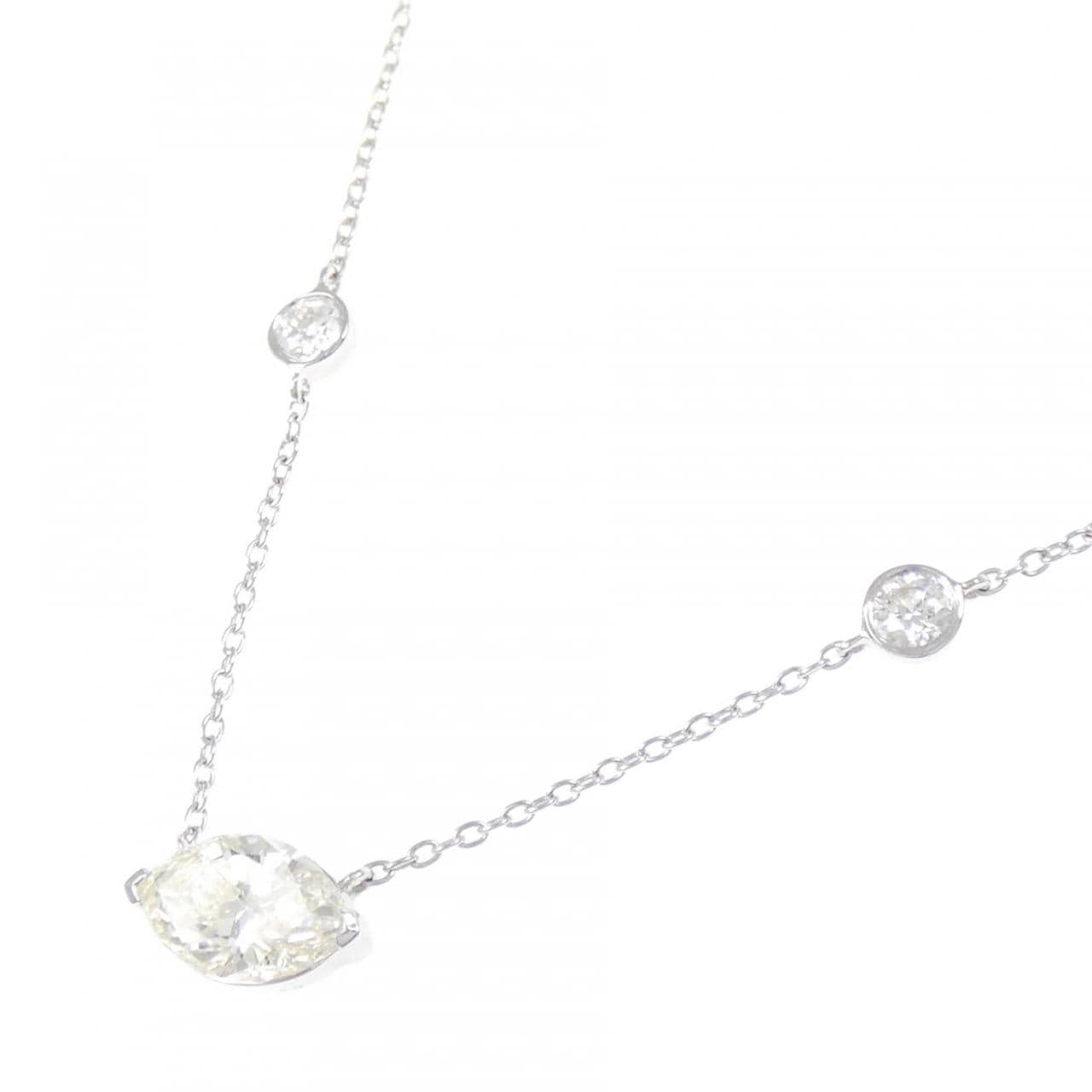 【新品】K18WG ダイヤモンド ネックレス 0.89CT