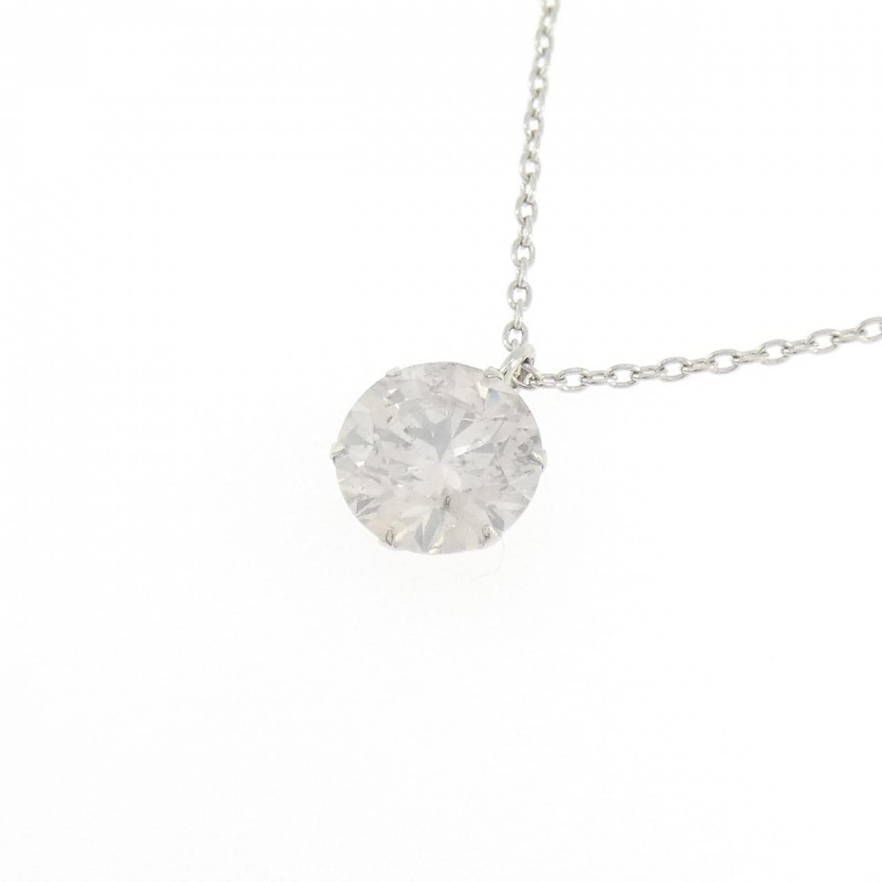 PT900/PT850 ソリティア ダイヤモンド ネックレス 0.90CT