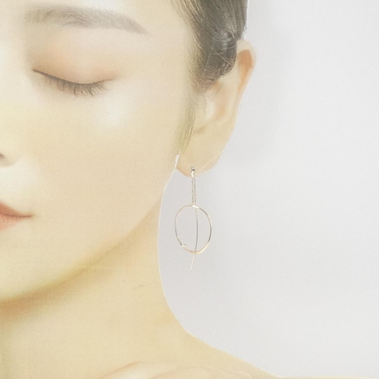 K10YG ダイヤモンド ピアス 0.02CT