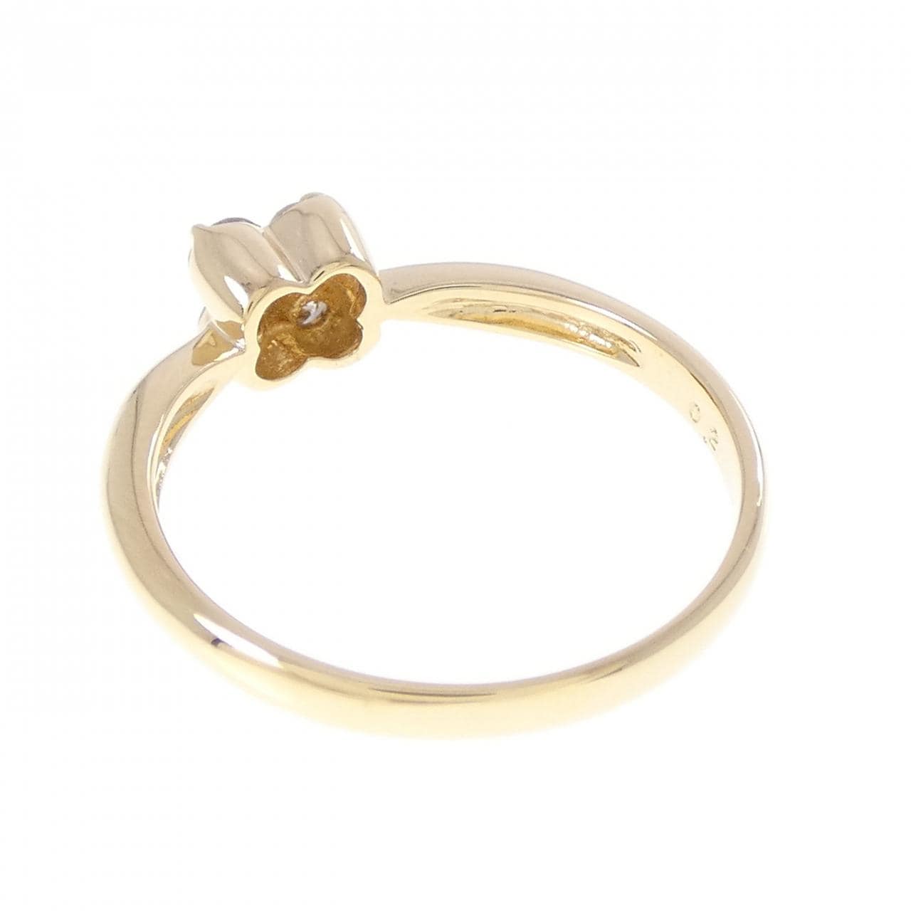 K18YG フラワー ダイヤモンド リング 0.2CT