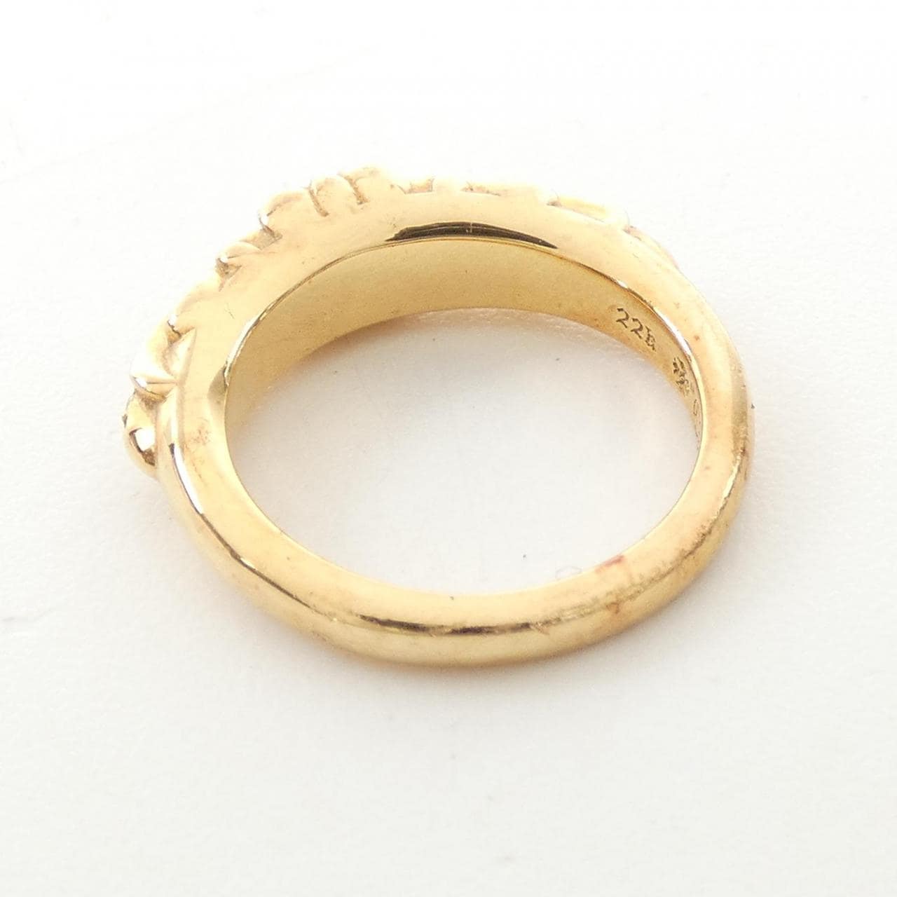 クロムハーツ CHROME HEARTS BABY CLSC FLORAL CRS DMND PAVE 207146023GLD RING