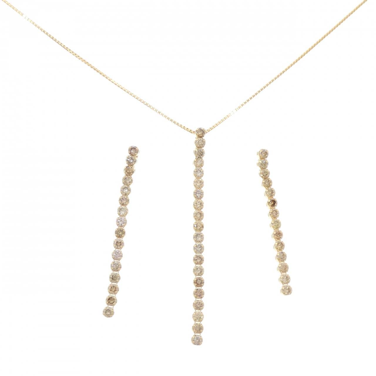 K18YG 2WAY ダイヤモンド ネックレス 1.00CT