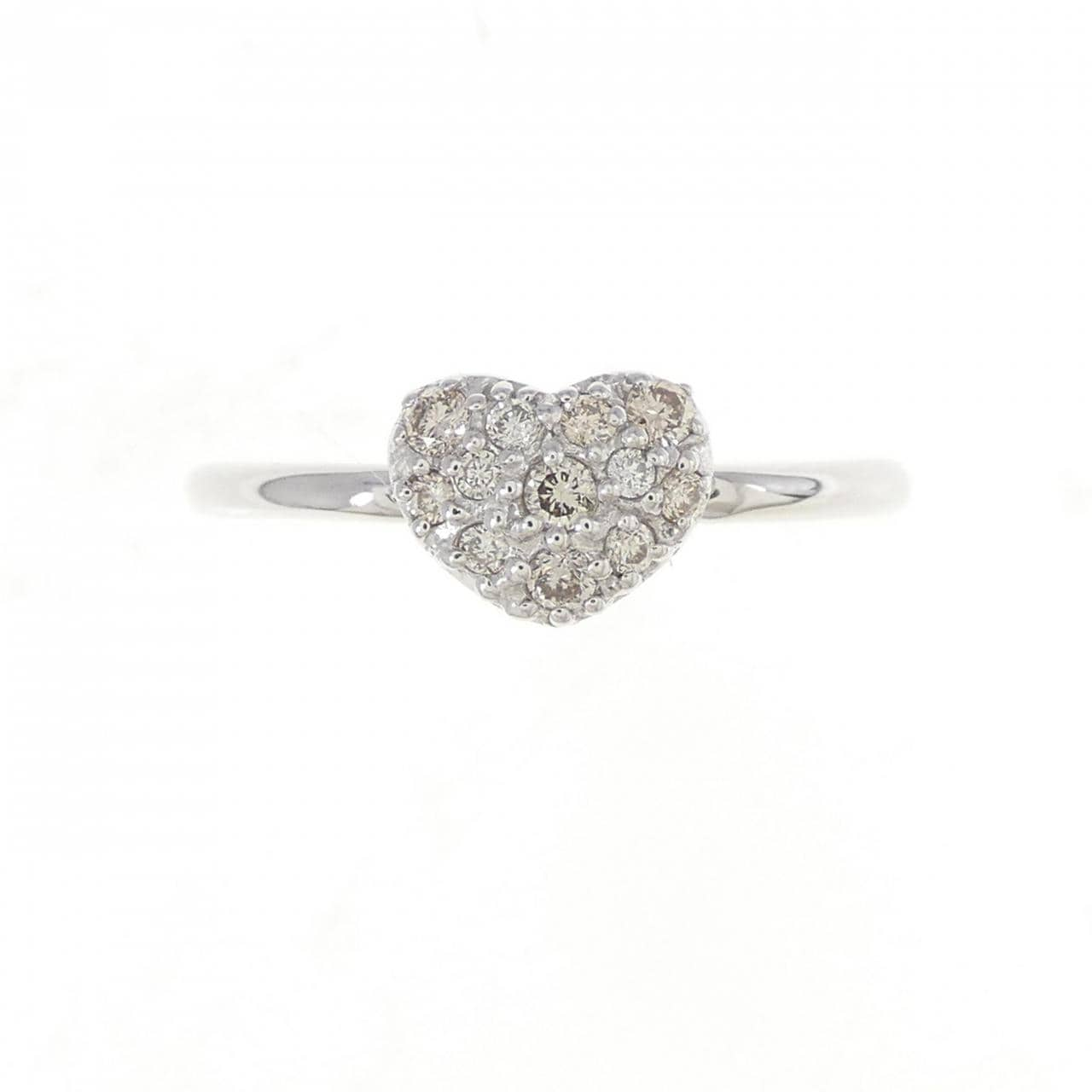 K10WG Heart Diamond Ring 0.12CT