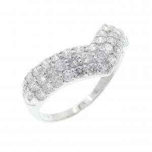 K18WG パヴェ ダイヤモンド リング 1.00CT