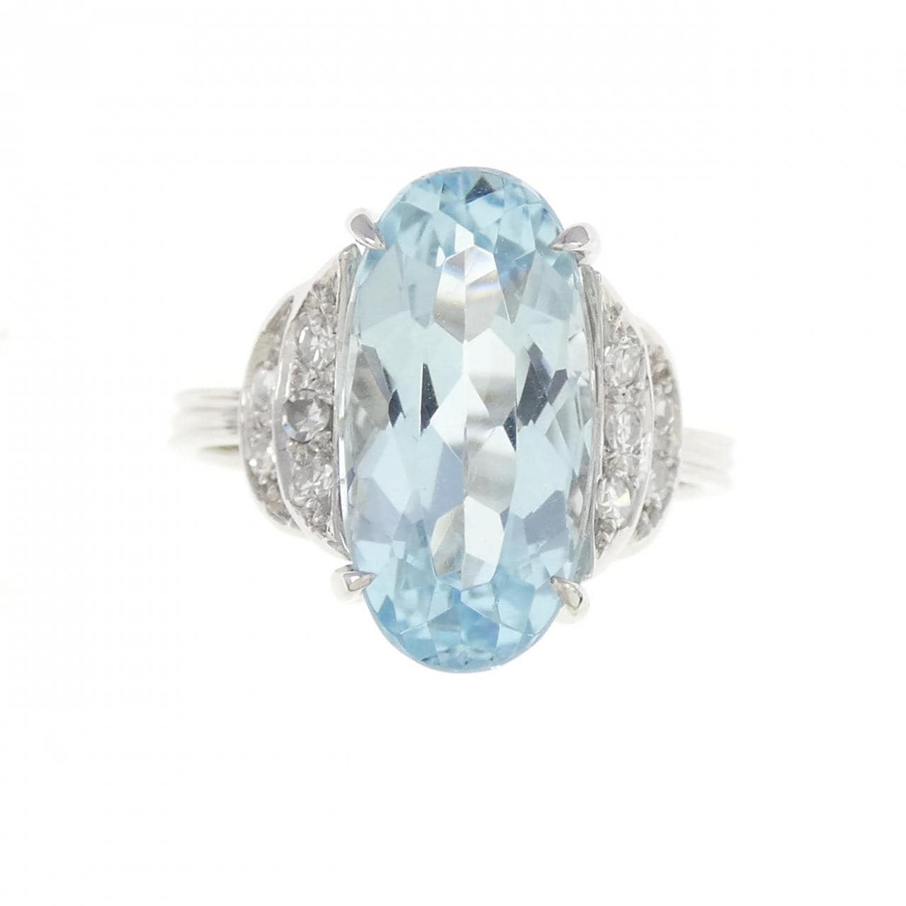 K18WG Aquamarine ring 3.88CT