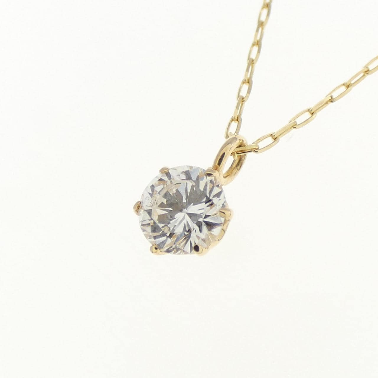 【リメイク】K18YG ソリティア ダイヤモンド ネックレス 0.15CT