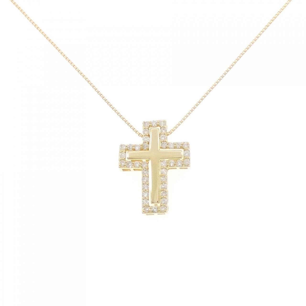 K18YG 2WAY クロス ダイヤモンド ネックレス 0.25CT