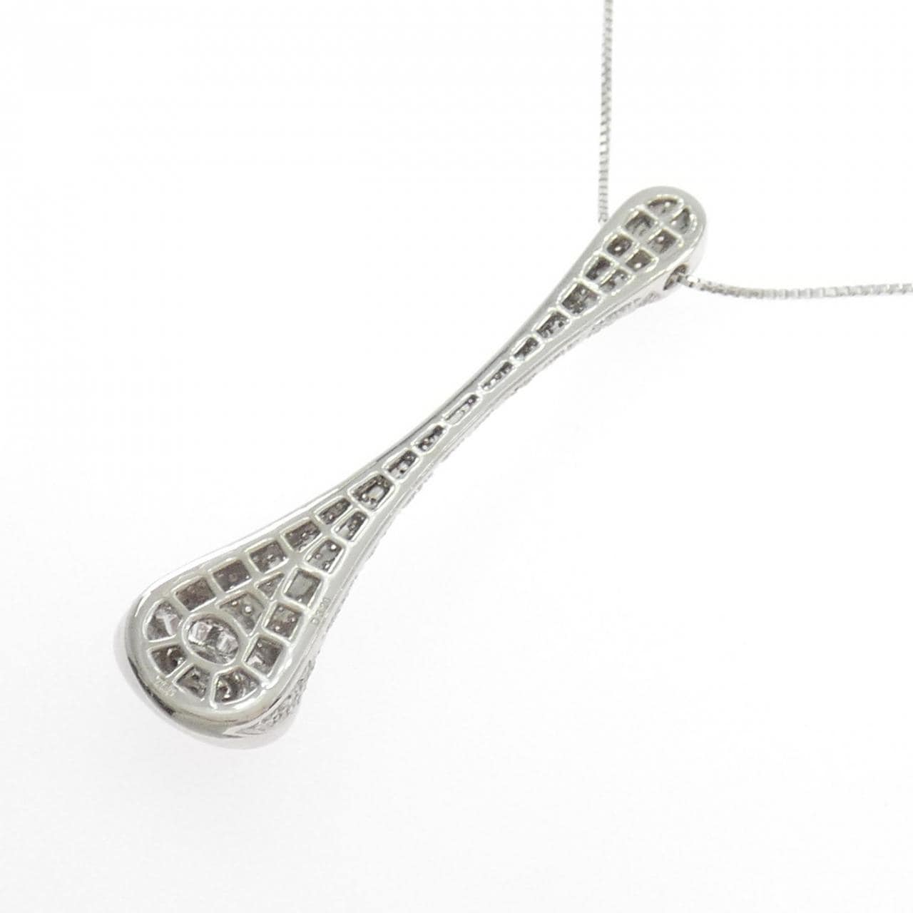 750WG/K18WG パヴェ ダイヤモンド ネックレス 3.20CT