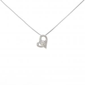 PT900/PT850 ハート ダイヤモンド ネックレス 0.10CT