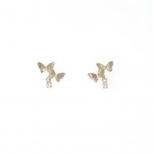 K18PG バタフライ ダイヤモンド ピアス 0.02CT