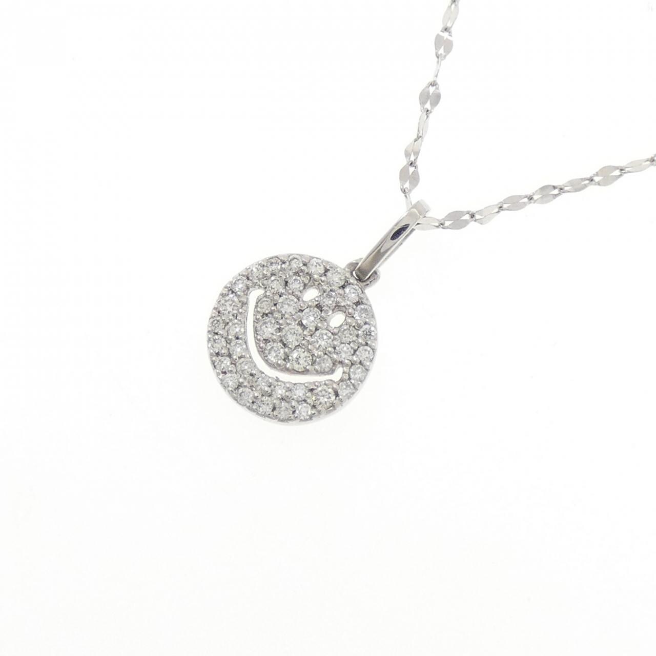 PT950 スマイル ダイヤモンド ネックレス 0.15CT