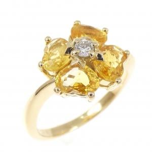 18KYG フラワー サファイヤ リング 1.73CT