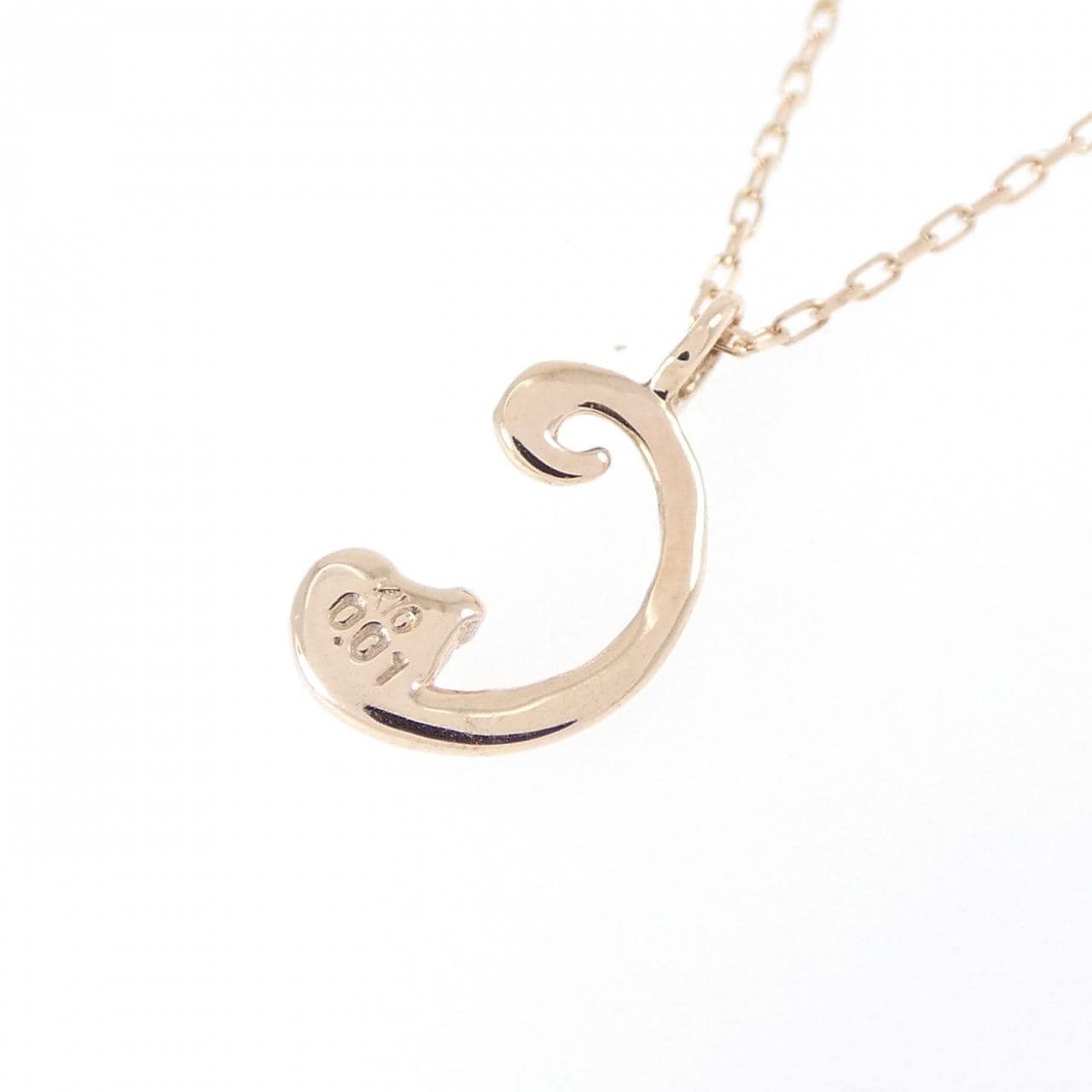 K10PG イニシャルC ダイヤモンド ネックレス 0.01CT