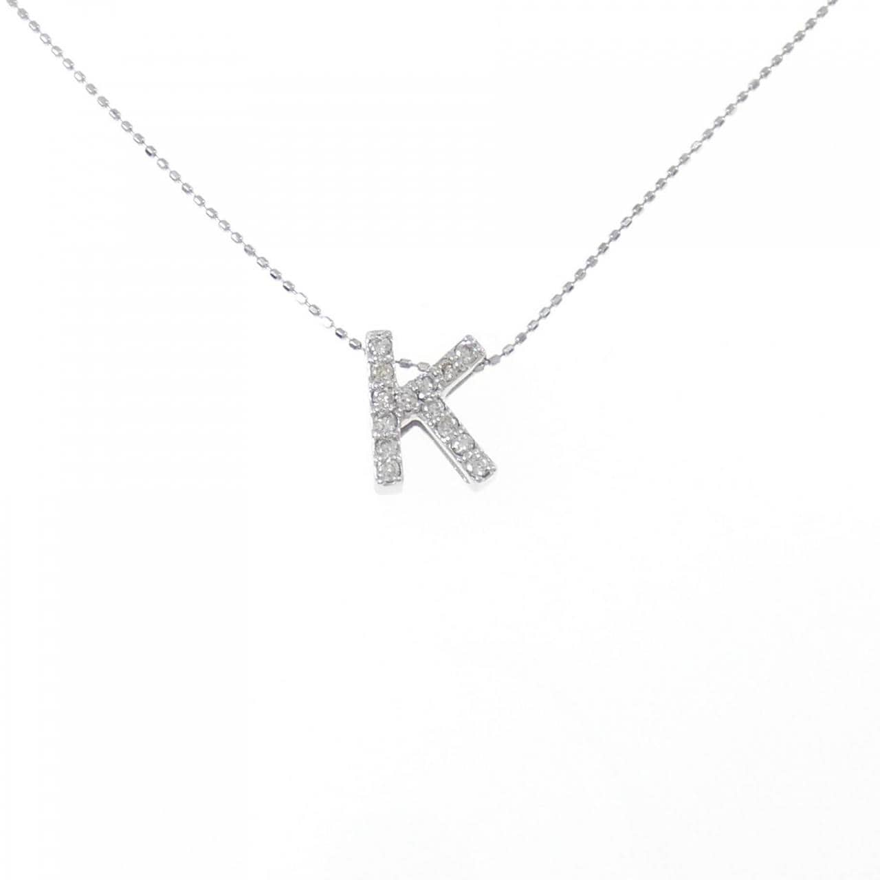 K18PG イニシャルK ダイヤモンド ネックレス 0.06CT