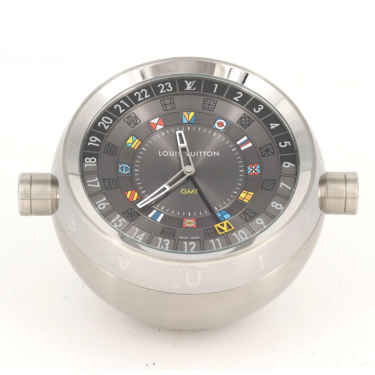 LOUIS VUITTON Tambour 双时间表时钟箱 Q1Q030 SS石英