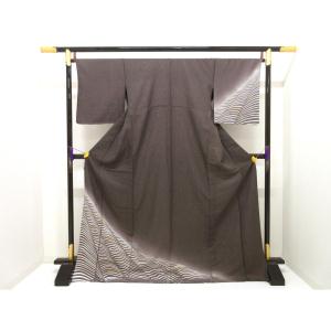 【未使用品】単衣　訪問着　銀彩友禅ボカシ染