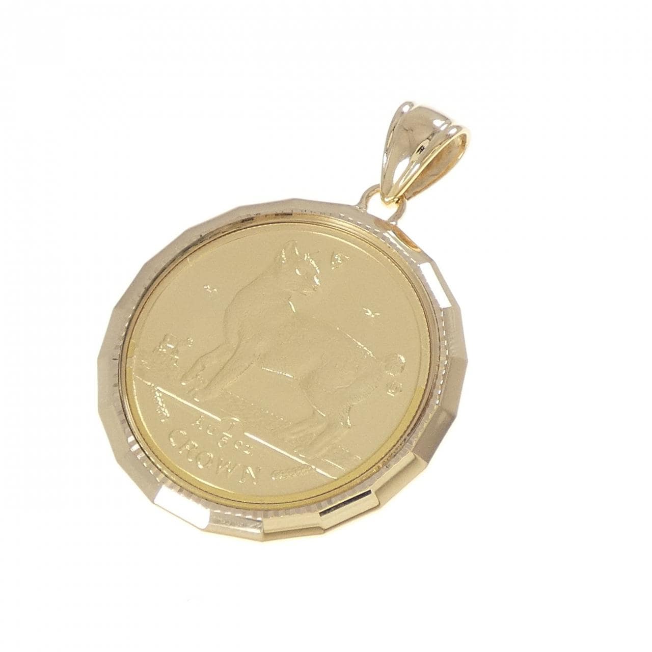 K18YG(枠) コイン ペンダント