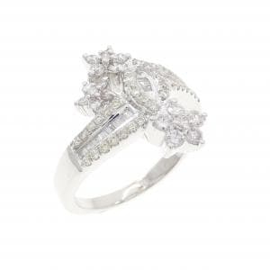 K18WG スター ダイヤモンド リング 0.72CT