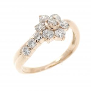 K18PG フラワー ダイヤモンド リング 0.50CT