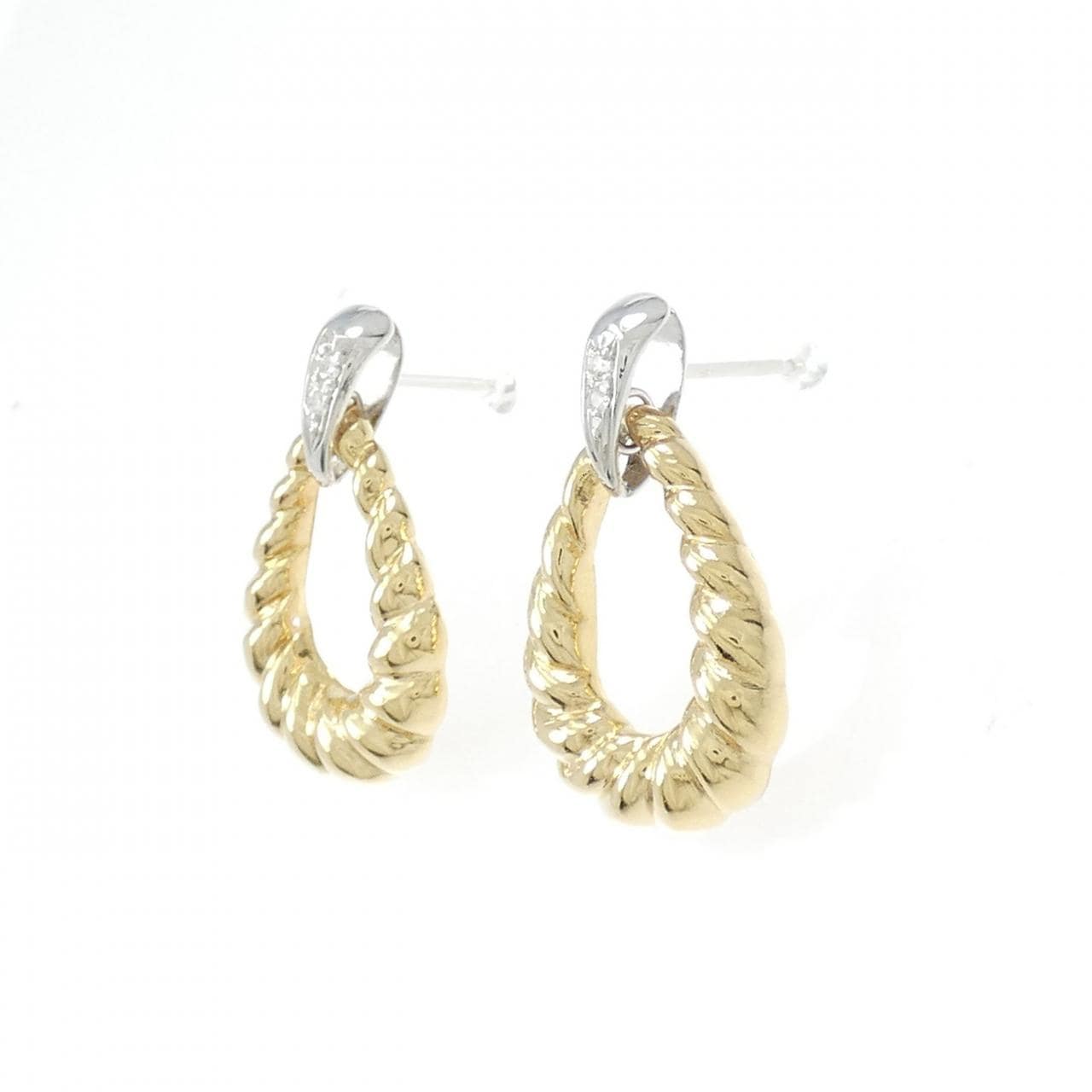 K18YG/K18WG ダイヤモンド ピアス 0.034CT