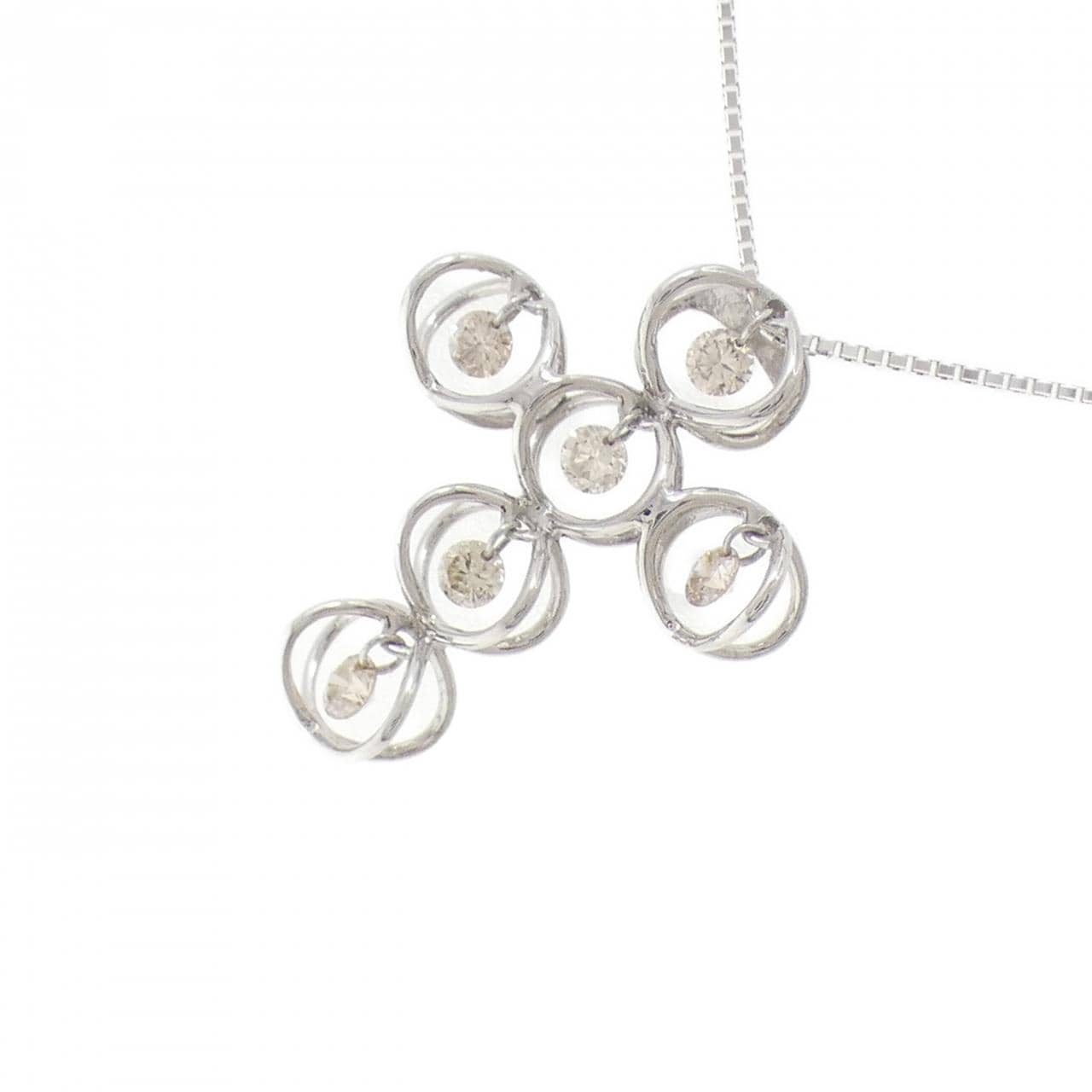 K18WG ダイヤモンド ネックレス 0.3CT