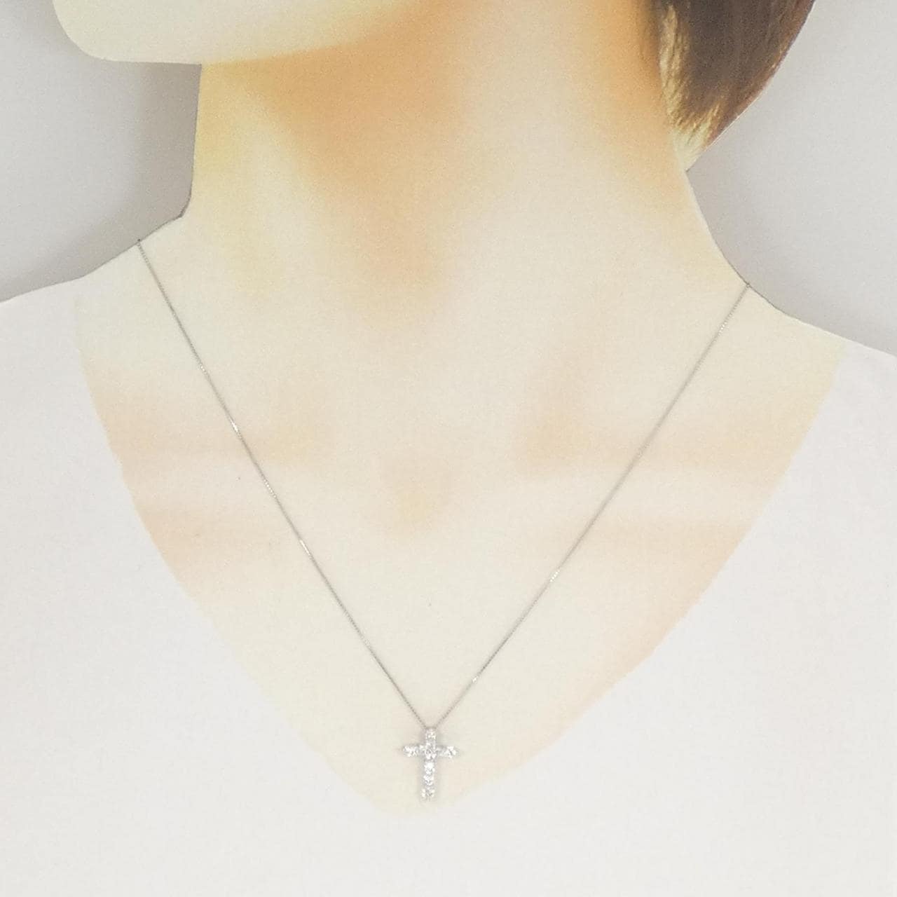 PT900/PT850 クロス ダイヤモンド ネックレス 0.50CT