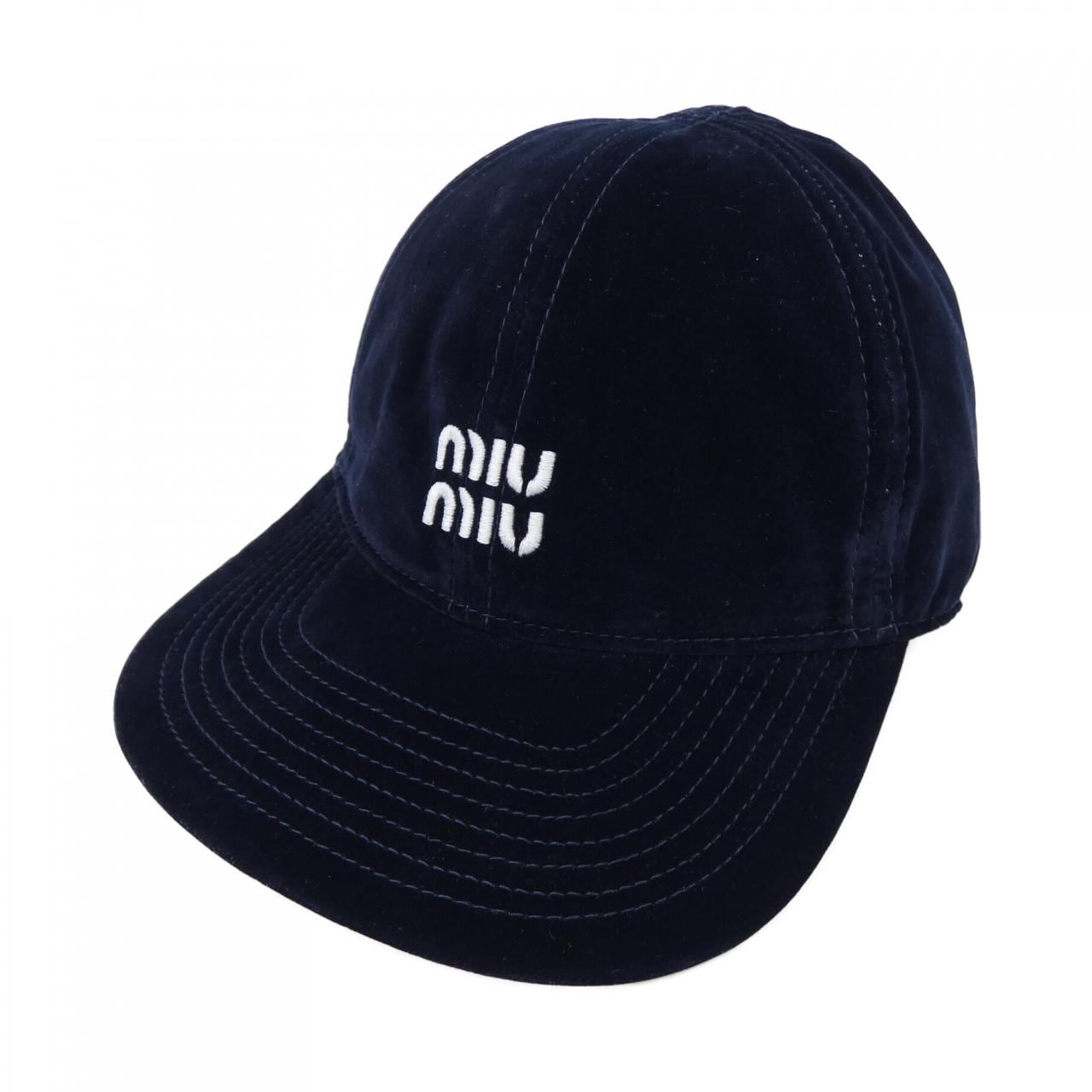 ミュウミュウ MIU MIU ベルベット ベースボール 5HC369 2CUA キャップ