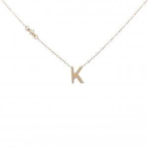 K10YG イニシャルK ダイヤモンド ネックレス