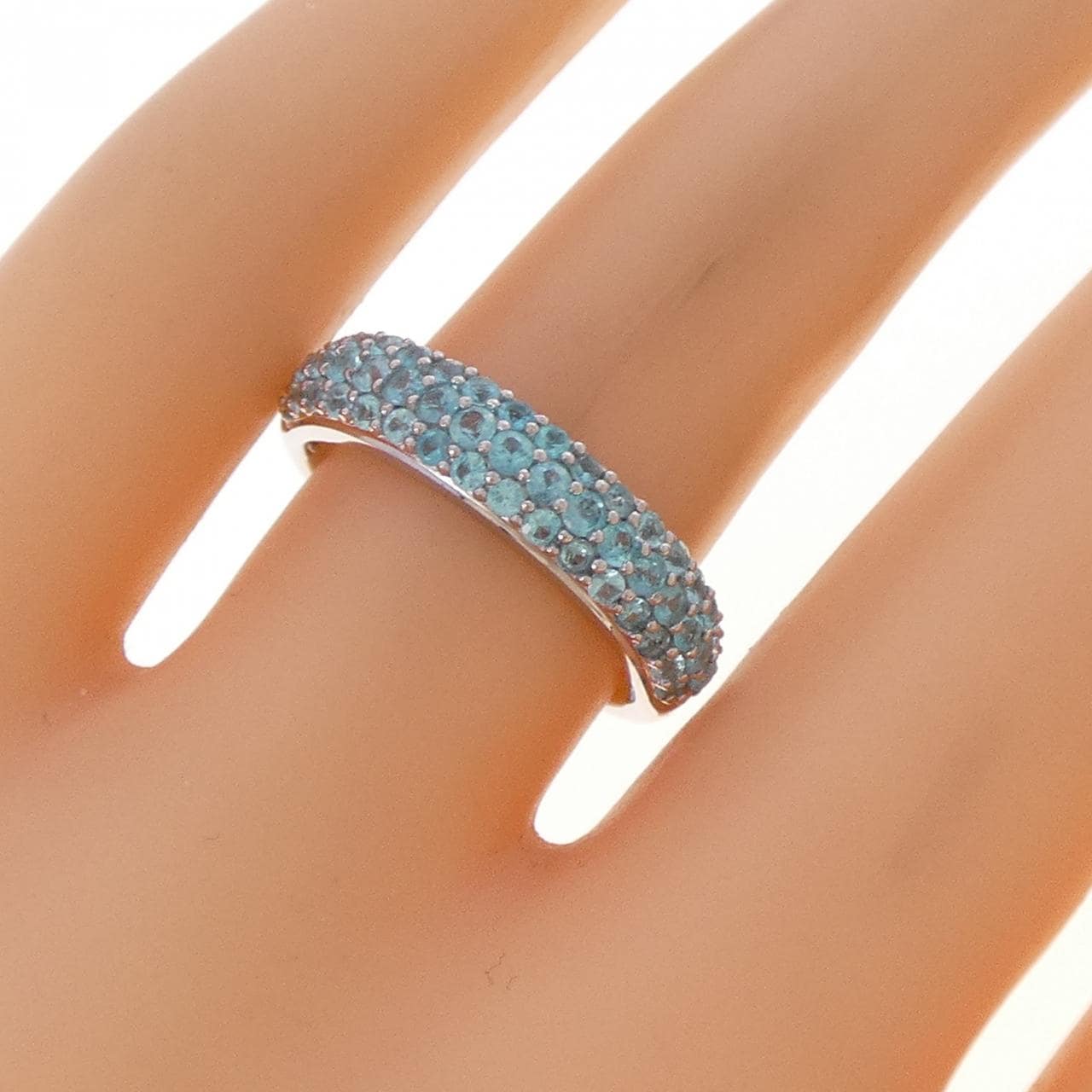 K18WG パヴェ トルマリン リング 0.65CT